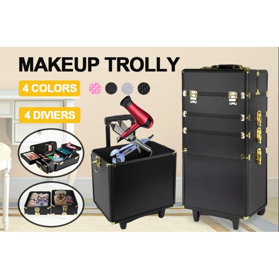 Makeup Trolley Black & Gold