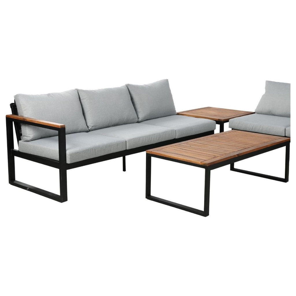 Amberley Aluminum Frame Sectional Outdoor Sofa Set With Coffee Table & Corner Table