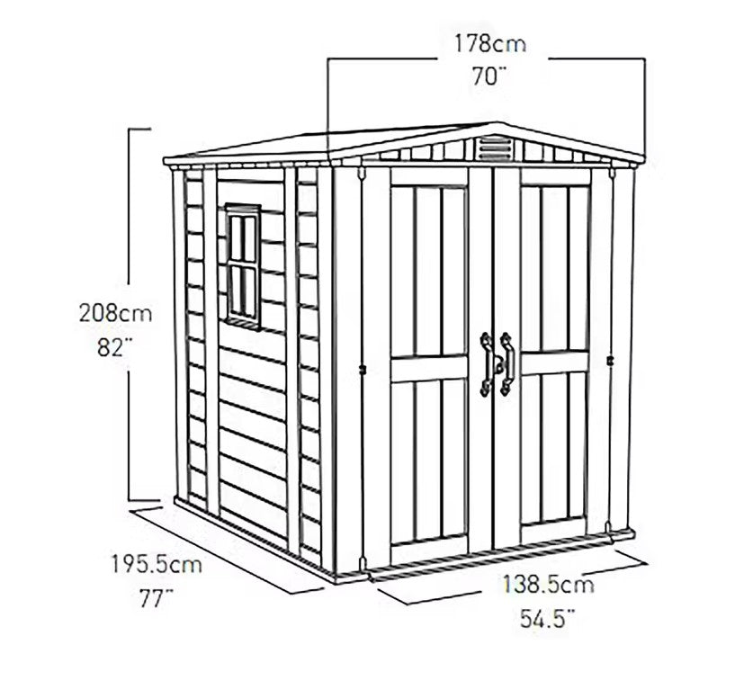 Keter Factor 6x6 Shed 1.78m x 1.95m