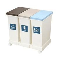 60L 3 Compartment Kitchen Compost Waste Recycling