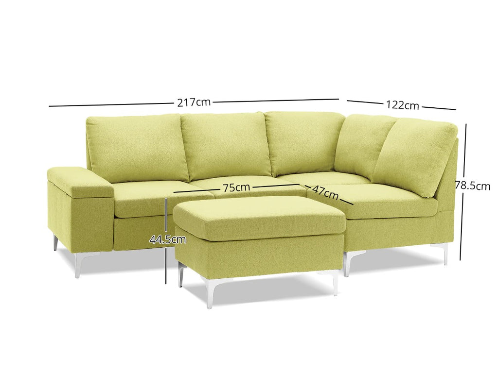 Sectional Linen Sofa Set
