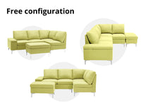 Sectional Linen Sofa Set
