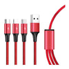 3 in 1 Charging USB Cable - Black, Silver, Red, Blue - Next Shipment