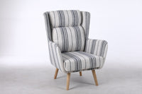 Navy Stripe Lounge Chair