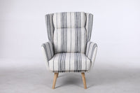 Navy Stripe Lounge Chair