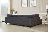 Premium Sectional Sofa with Storage Ottoman/ Drop down Console