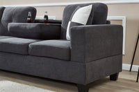 Premium Sectional Sofa with Storage Ottoman/ Drop down Console