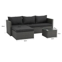 3 Piece Wicker Corner Sofa