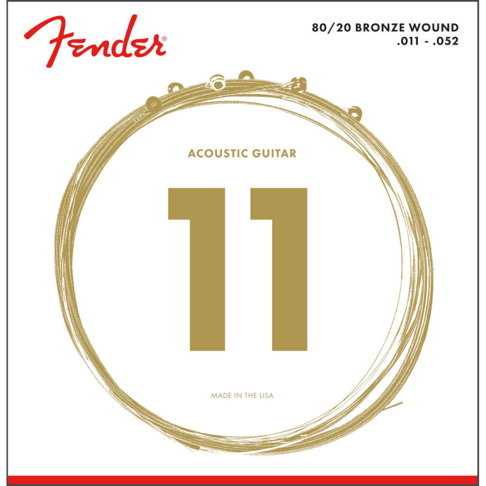 Guitar Strings - Fender Acoustic 11-52 80/20 Bronze