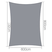 Shade Sail 6X8M Grey