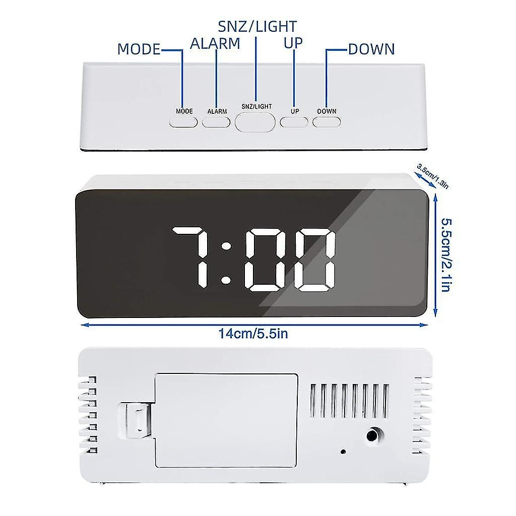 LED Mirror Digital Table Clock