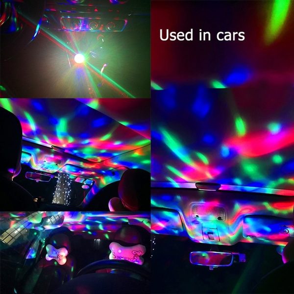 USB Mini Car Atmosphere LED RGB Disco - Sound Activated