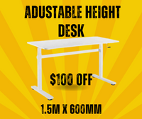 Height Adjustable Desk 1.5m - White or Black