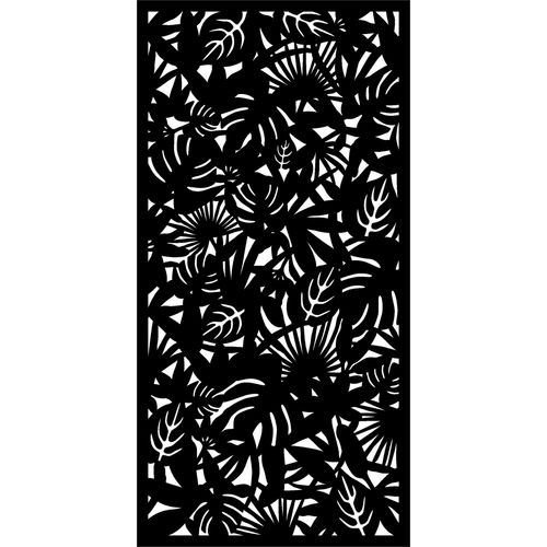 Rainforest Screen Panel With Frame 2410 x 1205mm Charcoal