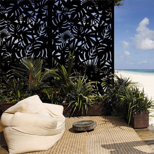 Rainforest Screen Panel With Frame 2410 x 1205mm Charcoal