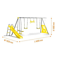 7 Function Swing Set Swing, Slide, Climb Playground