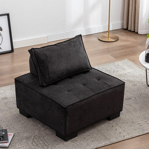 Black Modular Sofa with Cushions