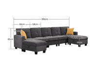 Modular Sofa Dark Grey 5 + 2