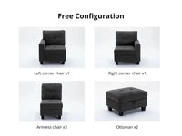 Modular Sofa Dark Grey 5 + 2