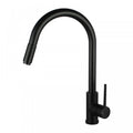 Round Matt Black 360 degree Swivel Pull Out Kitchen Sink Mixer Tap