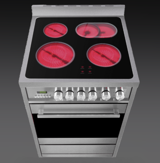 Vogue Freestanding Oven 60cm with Ceramic Cooktop - SS