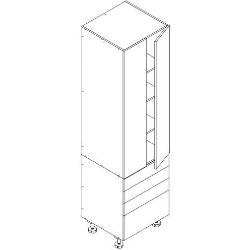 Combo - Base 600 4-Drawer & Pantry Upper 600 1476 Series 2-Door Unit