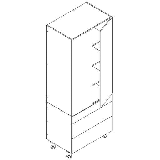 Combo - Base 900 3-Drawer & Pantry Upper 900-1476 Series 2-Door Unit