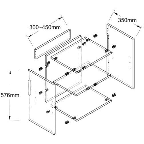 Wall 300~450W - 576 Series OpenShelf VARIABLE Unit