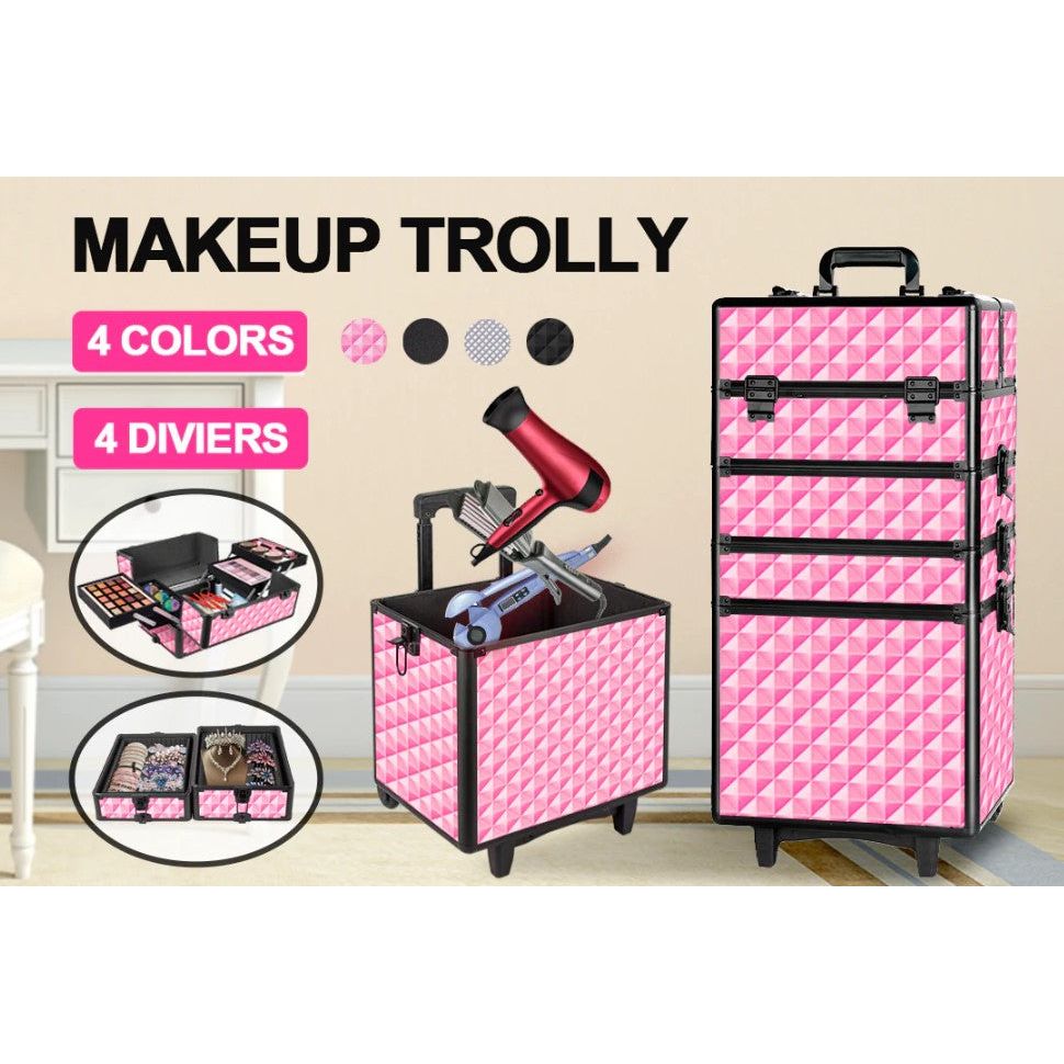 Makeup Trolley Diamond Pink