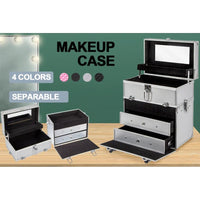 Makeup Case with Drawer Silver