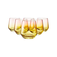 6 Two Tone Stemless Glasses