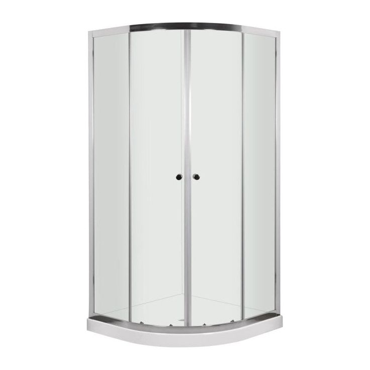 Stein 900mm Flat Wall Chrome Vida Curved Shower Package
