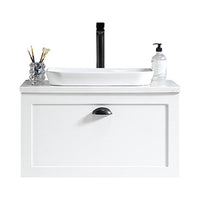 Weir Wall Vanity With Countertop & Semi-Recessed Basin