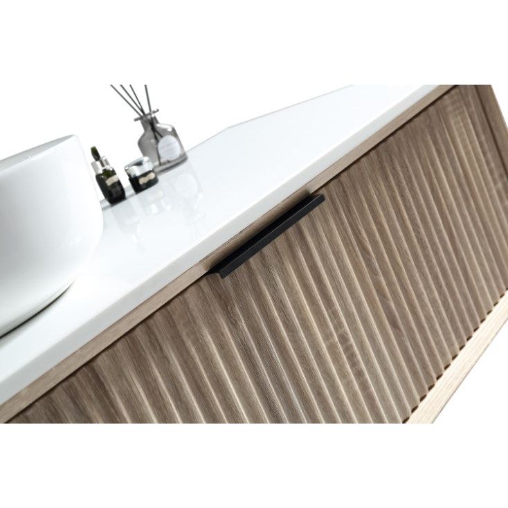 Coast Wall Vanity Sonoma Oak with Countertop & Basin - Left