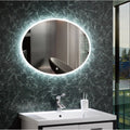 Oval Frameless LED Cool White Mirror 78 x 58 cm