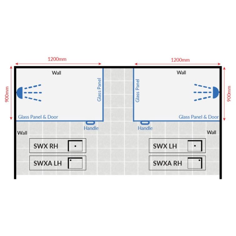 Rectangle Shower Door Kit Only