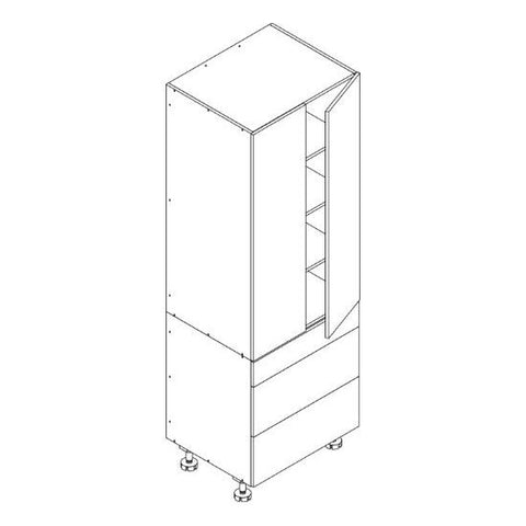 Combo - Base 700 3-Drawer & Pantry Upper 700-1296 Series 2-Door Unit