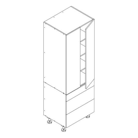 Combo - Base 700 3-Drawer & Pantry Upper 700-1476 Series 2-Door Unit