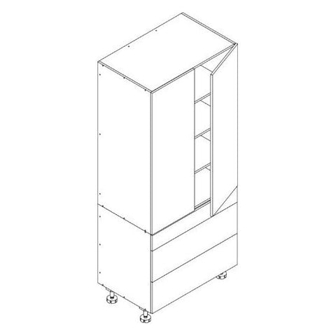 Combo - Base 900 3-Drawer & Pantry Upper 900-1296 Series 2-Door Unit