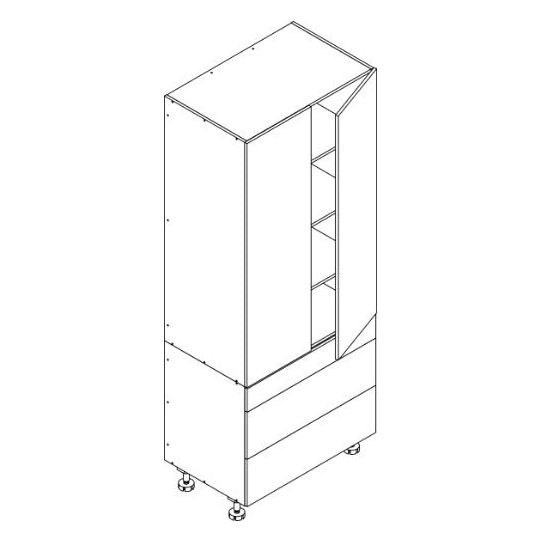 Combo - Base 900 3-Drawer & Pantry Upper 900-1476 Series 2-Door Unit
