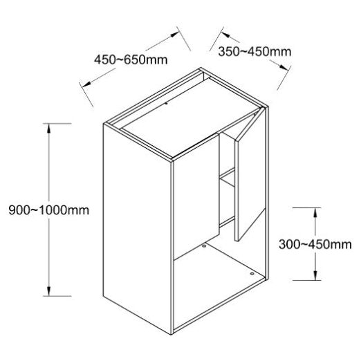 Wall 450~650 - Microwave 2-Door VARIABLE Unit