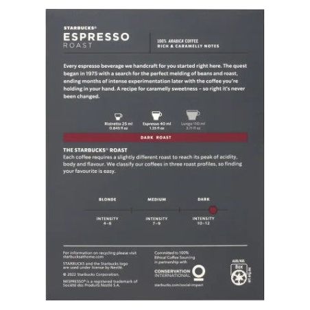 Starbucks Nespresso Coffee Capsules Espresso Roast (Air Freight)