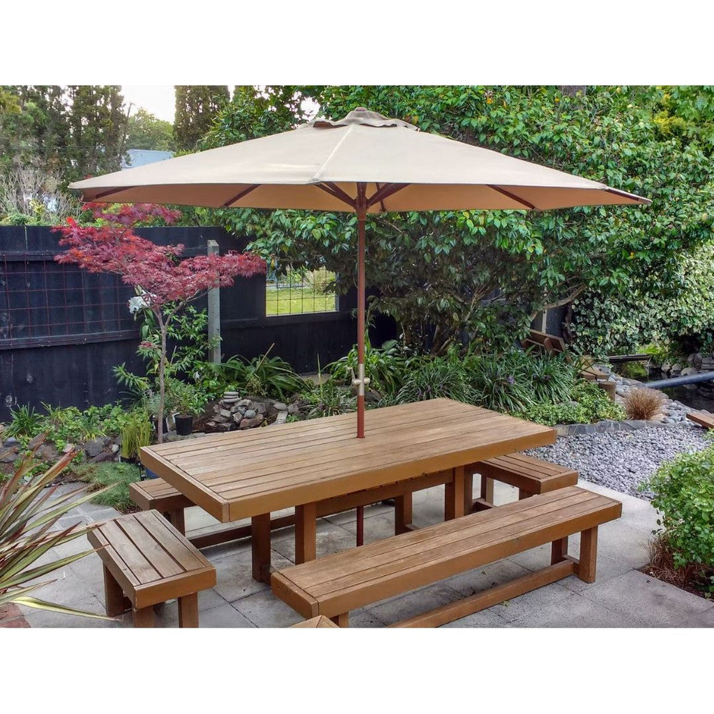 Hardwood Outdoor Umbrella 3M - Black or Taupe