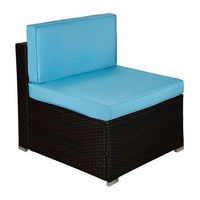 Hampton 6Pcs Modular Patio Sofa Set (Mix Brown And Blue)