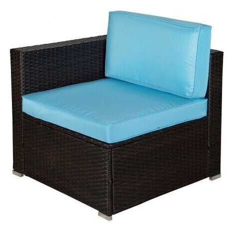 Hampton 6Pcs Modular Patio Sofa Set (Mix Brown And Blue)