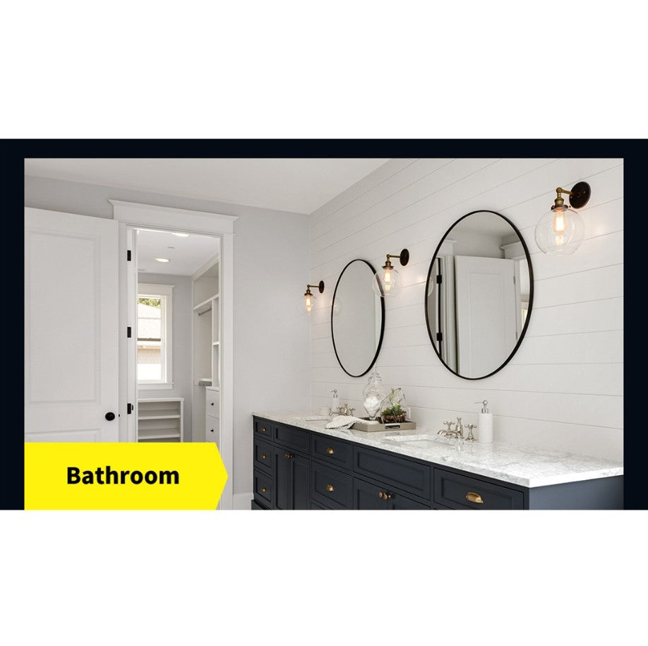 Wall Mirror Round Shaped Bathroom Makeup Mirrors Smooth Edge 80cm