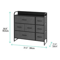 Ovela 7 Drawer Storage Chest - Dark Grey