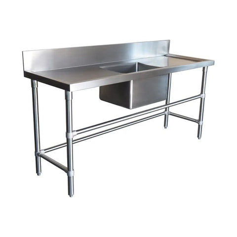 Stainless Steel Catering Sink – Right And Left Bench, 1800L x 610D x 900mmH