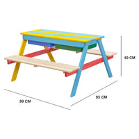 Children's Wooden Sandpit Bench With Basin