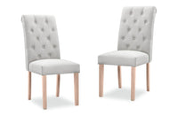Linen Fabric Dining Chair x2 Pieces